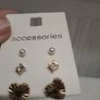 Gold-Tone Stud Earring Set 3 Pairs Image 2