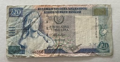 Cyprus 20 Pounds 2004 Banknote