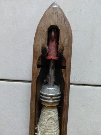 Antique wooden weaving boat shuttle
