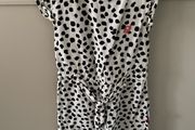 White and black animal print playsuit