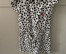 White and black animal print playsuit