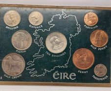 Ireland 1966 Uncirculated Coin Set in Plastic Holder Includind Silver 1966 10 Shillings