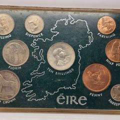 Ireland 1966 Uncirculated Coin Set in Plastic Holder Includind Silver 1966 10 Shillings