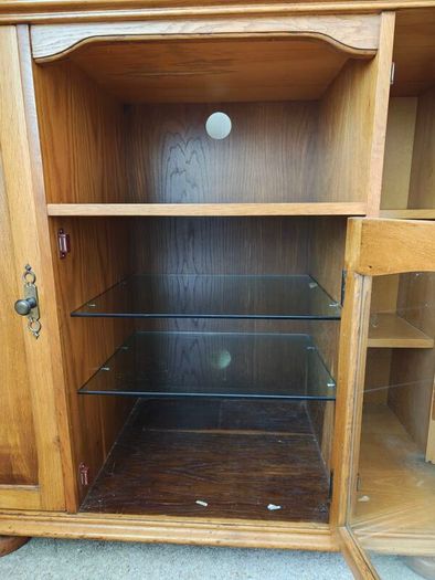 Solid Wood TV Media Cabinet with CD Storage