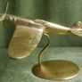 Vintage Brass Spitfire with Stand Desk Ornament Scouts WW2 War Battle of Britain Image 2