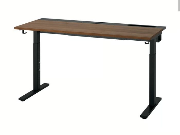 MITTZON office desk walnut veneer/black