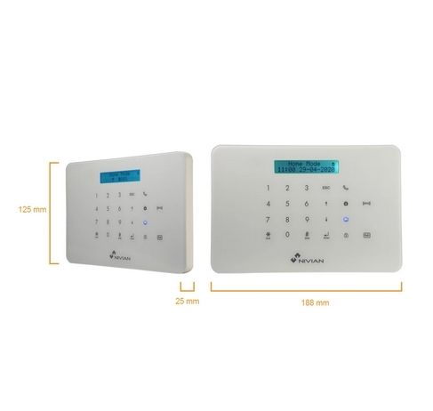 Nivian NVS-A6WG-U1, home security alarm,  Wifi/GSM, expandable KIT up to 60 devices, LCD screen, remote Control via APP, home Alarm
