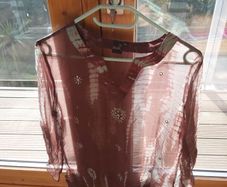 Palmie Brown Mint Embroidered Kaftan Sz M/ L