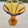 Art deco bohemia glass amber vase Image 4