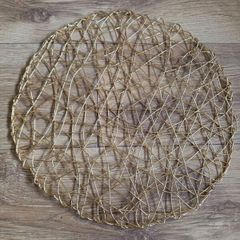 12 Gold Circular Table Centrepiece Mats
