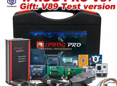 iprog Pro V87 Gift V89 Test with 11 Adapters