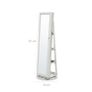 jewelry cabinet, 360 rotatable, full-length mirror, lockable jewelry organizer, with small mirror, shelves on the back, white with wood grain Image 4