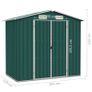 Garden Shed Green 205x129x183 cm Galvanised Steel Image 7
