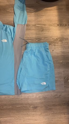 The north face 1/4 zip set baby blue