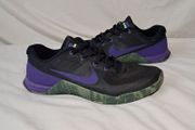 nike metcon 3 size 10 eu 45 black/purple/camo in excellent condition