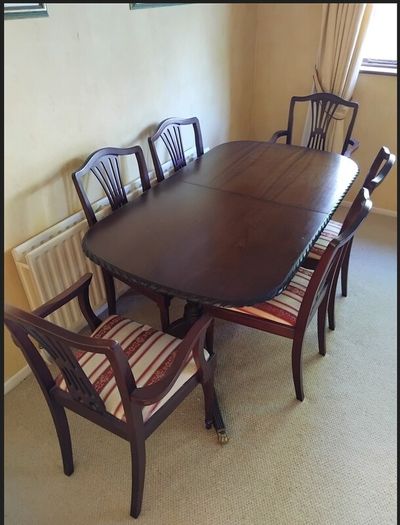 Mahogany dining table and chairs