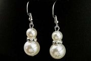 Classy Pearl Earrings with Sparkly Gems