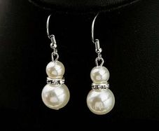 Classy Pearl Earrings with Sparkly Gems