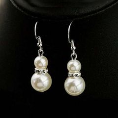 Classy Pearl Earrings with Sparkly Gems
