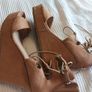 Camel Suede Sandals Image 4