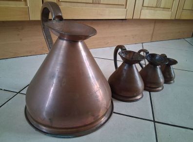 Graduated set Copper Haystack tavern measure Jugs