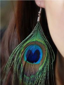 Classy Peacock Feather Earrings