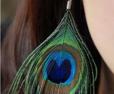 Classy Peacock Feather Earrings