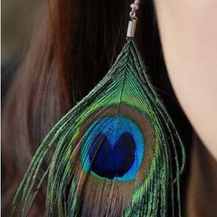 Classy Peacock Feather Earrings