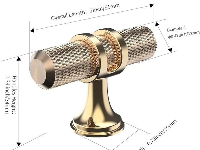 Pack of 10 Cabinet Knobs Pulls Handles, Drawer Pulls Door Handles, Furniture Cupboard Drawer Cupboard Dresser Knobs for Kitchen Dresser Drawer Bathroom,Gold  Oxidized Bright Gold