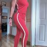Red trousers and top set Image 2