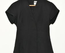 Beauty uniform for college Bife Buttercups Black Salon Tunic with Waist Tie wrap dress, Size 8 (XS) Premium Irish Workwear