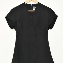 Beauty uniform for college Bife Buttercups Black Salon Tunic with Waist Tie wrap dress, Size 8 (XS) Premium Irish Workwear