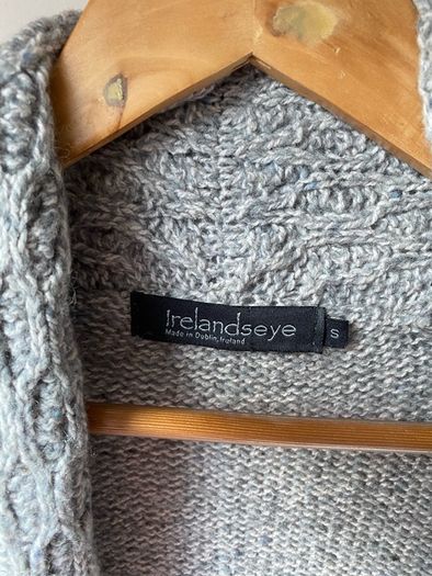 IrelandsEye Knitwear Grey Luxury Blend Open Front Cardigan Small Made in Ireland