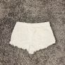White Denim Distressed Shorts Image 2