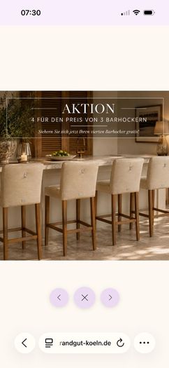 New in box Cape Breton barstool in linen flax by riviera maison