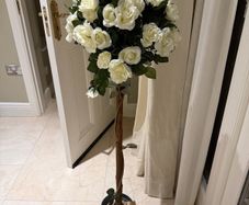 Artificial white rose tree