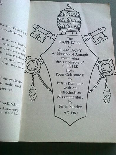 The prophecies of St Malachy and St. Columbkille Ireland Irish