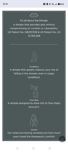 Senstec shower tray