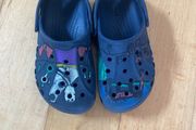 Crocs size 2 navy hand-painted