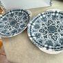 Set Of 2 Cake Plate  Medallion By Royal Tudor Ware Staffordshire England Printed Underglaze Permanent Colours Detergent Proof Image 6