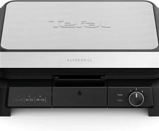 SuperGrill 3in1 XL, Indoor Grill, BBQ, Oven Style, Panini, Adjustable Temperature, XL Surface, Dishwasher Safe, Non Stick Plates, Stainless Steel