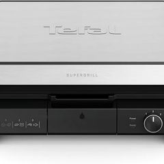 SuperGrill 3in1 XL, Indoor Grill, BBQ, Oven Style, Panini, Adjustable Temperature, XL Surface, Dishwasher Safe, Non Stick Plates, Stainless Steel