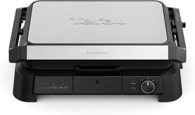 SuperGrill 3in1 XL, Indoor Grill, BBQ, Oven Style, Panini, Adjustable Temperature, XL Surface, Dishwasher Safe, Non Stick Plates, Stainless Steel