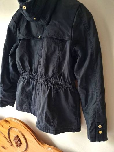 Diesel waxed style parka coat size small pit to pit 18" Navy Cotton/polyester In excellent condition
