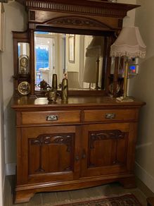 Antique oak dining room cabinet