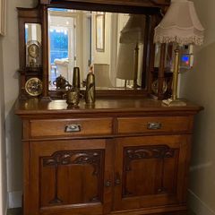 Antique oak dining room cabinet