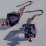 Smokey Plum Glass Cube Facet Drop Earrings Image 9