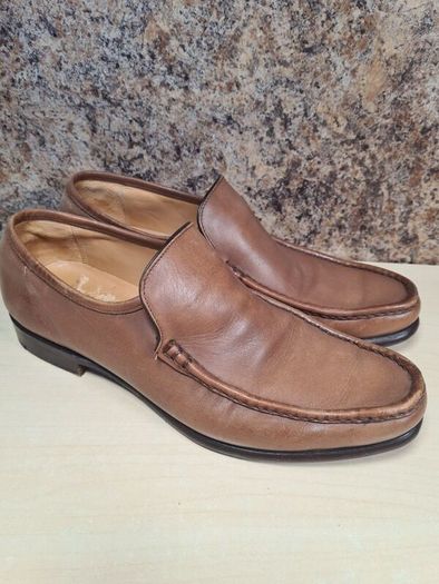 mens BARKER TORQUAY slip on shoes Brown Burnished Calf Size UK 7.5 EU 41.5 moccasin boat shoes