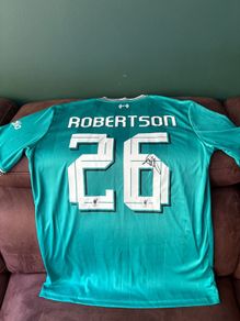 Andy Robertson signed Liverpool jersey