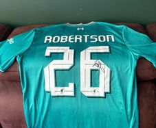 Andy Robertson signed Liverpool jersey